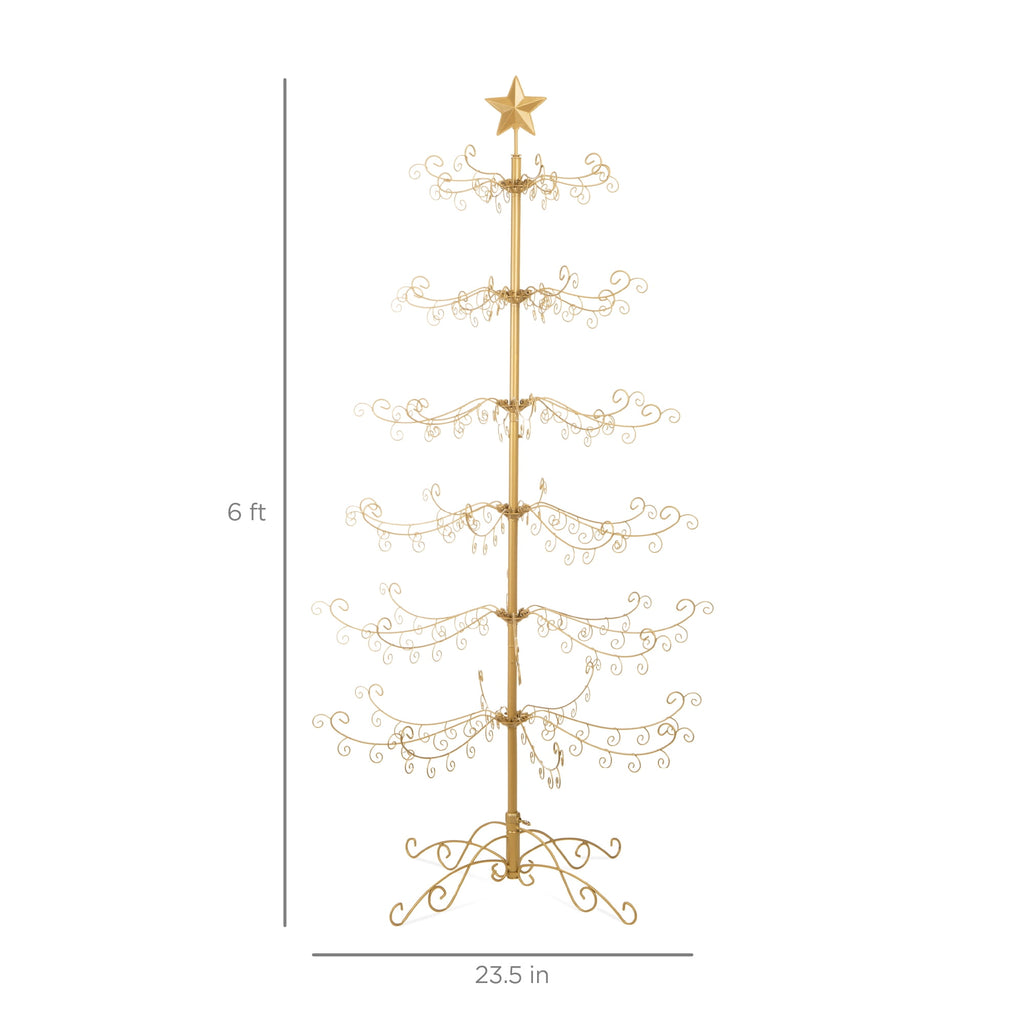 Best Choice Products 6ft Wrought Iron Ornament Display Christmas Tree w/ Easy Assembly, Stand - Black