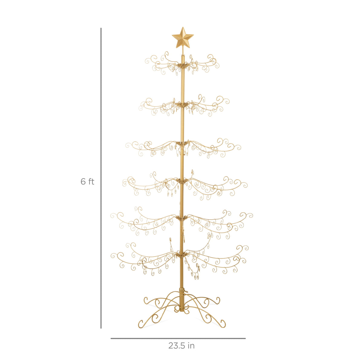 Best Choice Products 6ft Wrought Iron Ornament Display Christmas Tree w/ Easy Assembly, Stand - Black