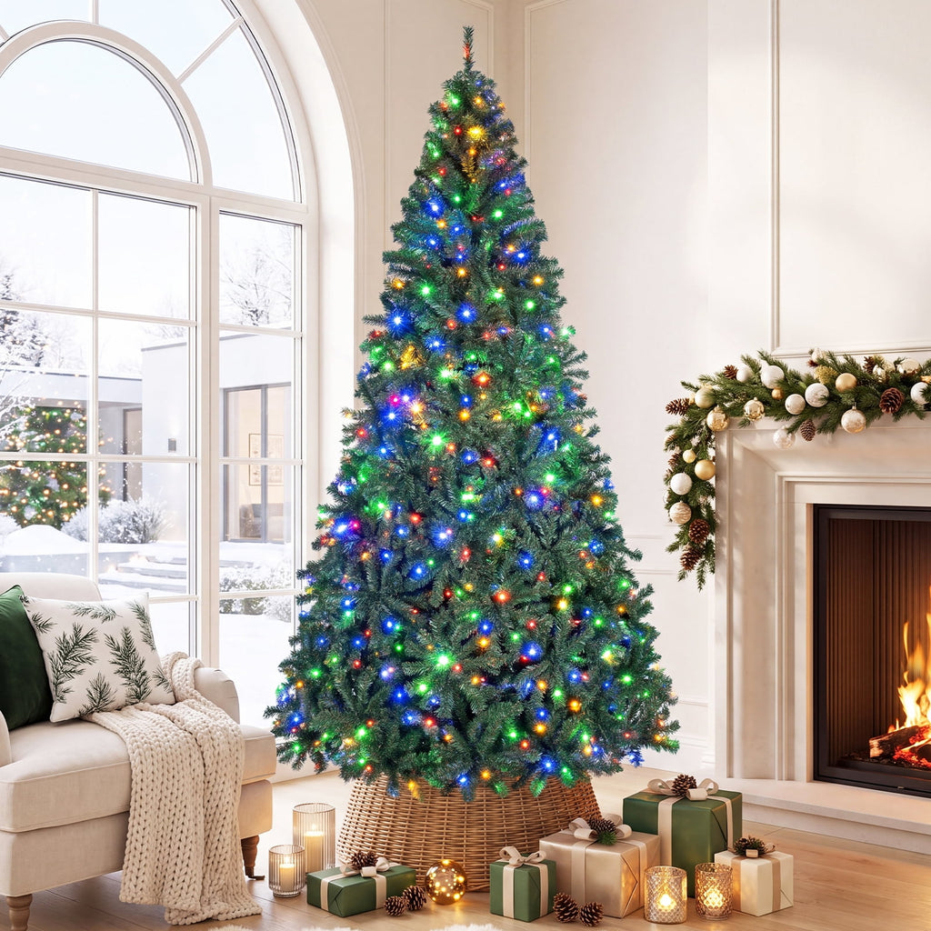 Costway 6Ft Pre-Lit Artificial Christmas Tree Hinged 350 LED Lights